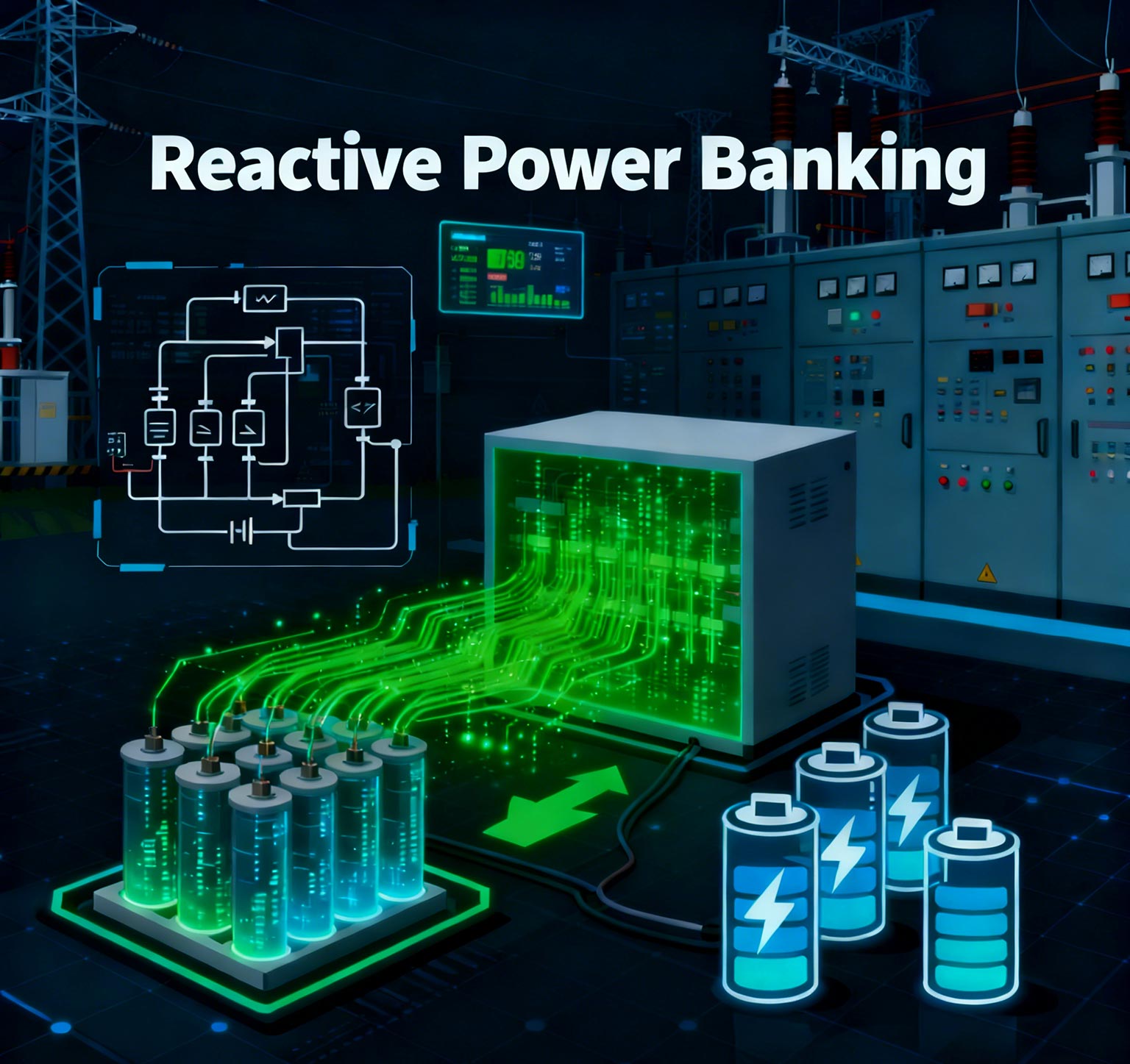 Qual é o conceito de “banco de energia reativa” ou “despacho de energia reativa” em um contexto de rede inteligente?