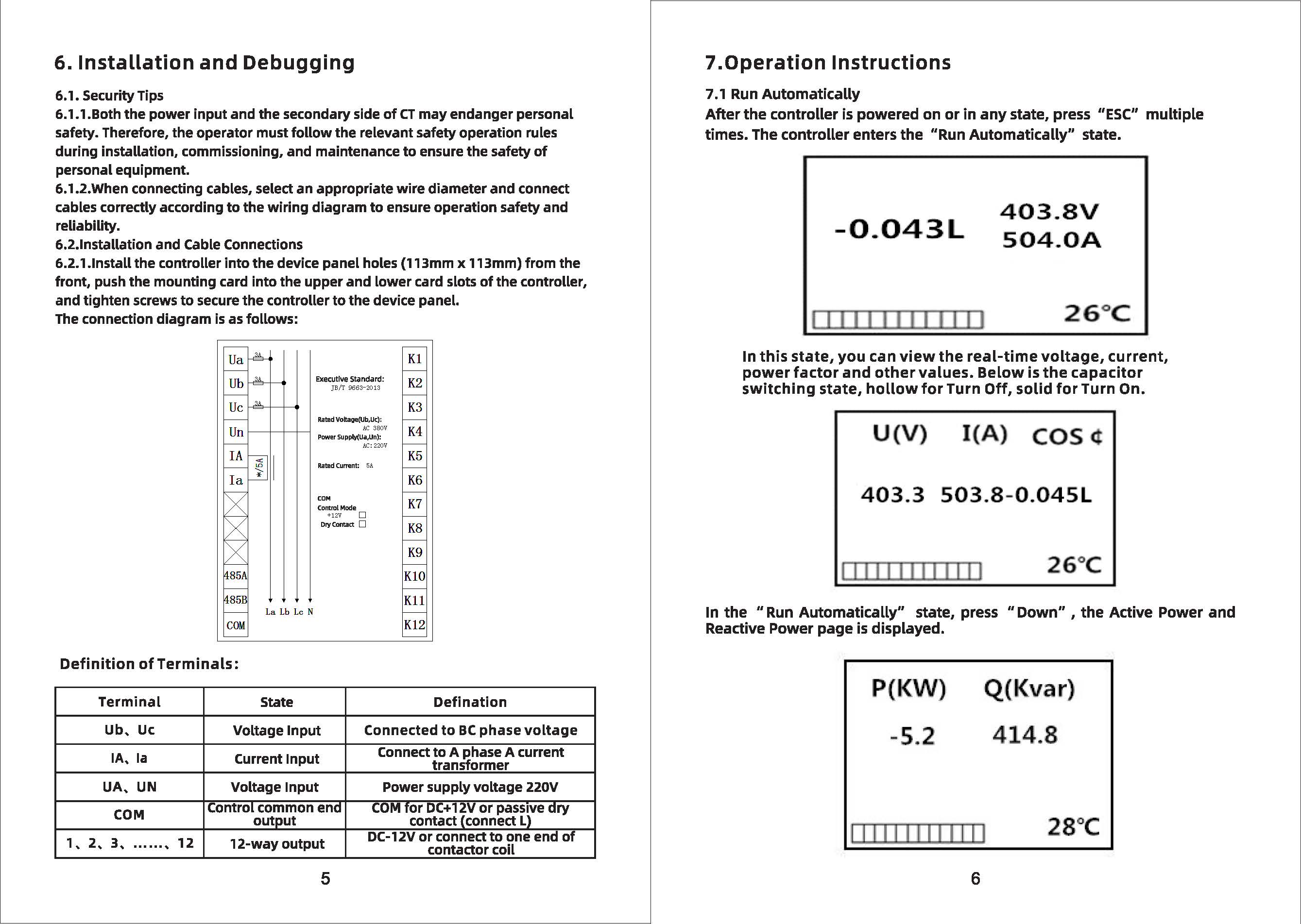 Jkfg 12 12 Pv Loops Apfc Automatic Power Factor Controller